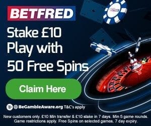 Betfred Casino Promo Code for 50 Free Spins