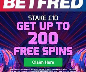 Betfred Casino Promo Code for 200 Free Spins